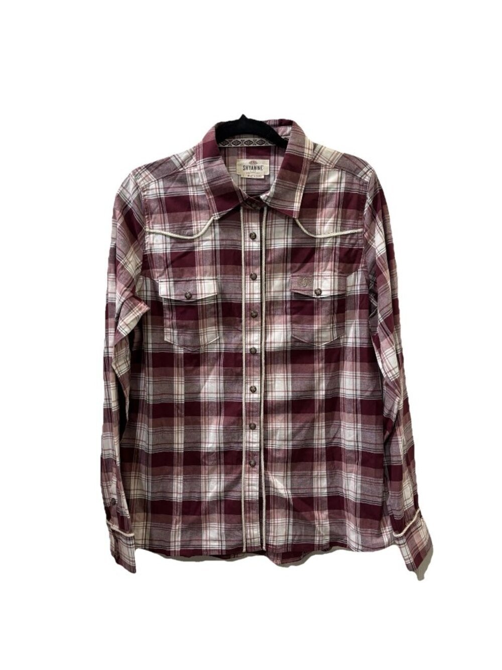 Shyanne Plaid Western Pearl Snap Women Large Button Up Shirt Cowgirl